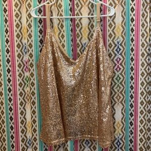 COPY - Club London Rose Gold Sequined Tank Top